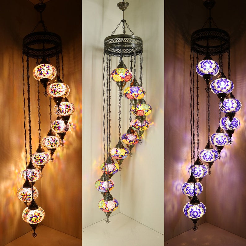 Turkish Mosiac Chandelier Lamp Ceiling Pendant Light
